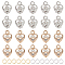 Alloy Charms, with Clear Cubic Zirconia and Brass Jump Rings, Heart Shape, Platinum & Golden, Charms: 2 colors, 50pcs/color, 100pcs/Box, Jump Rings: 2 colors, 60pcs/color, 120pcs/Box