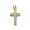 Brass Micro Pave Cubic Zirconia Pendants, Cross with Virgin Mary, Lead Free & Cadmium Free, Long-Lasting Plated, Real 18K Gold Plated, 23x13x2mm, Hole: 3.5x4.5mm