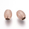 Ion Plating(IP) 304 Stainless Steel Beads, Textured Beads, Oval, Rose Gold, 6x5mm, Hole: 2.2mm