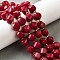 Natural Quartz Dyed Beads Strands, Faceted, with Seed Beads, Twist, FireBrick, 10x9~10x9~10mm, Hole: 1mm, about 33~34pcs/strand, 15.04''~15.35''(38.2~39cm)