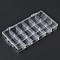 18 Grids Plastic Bead Storage Boxes, Rectangle, Clear, 21.8x11.8x2.5cm