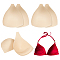 Polyester Bra Pads Inserts, Triangle, with Sponge, Beige, 175x135x12mm