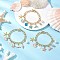 3Pcs 3 Colors Ocean Theme Aluminium Twisted Curb Chain Bracelets for Women, with 304 Stainless Steel Toggle Clasps and Alloy Charms, Mixed Shapes, Mixed Color, 7-3/4 inch(19.6cm)