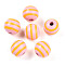 Easter Theme Printed Wood Beads, Round, Pink, 14.5~15x15.5~16.5mm, Hole: 4~4.5mm