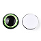 Glass Cabochons, Half Round with Eye, Pale Green, 20x6.5mm
