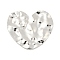 Non-Tarnish 304 Stainless Steel Pendants, Textured, Heart Charm, Stainless Steel Color, 29x31x2mm, Hole: 2mm