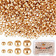 Beebeecraft 800Pcs/Box 4 Size Crimp Tube Beads 24K Gold Plated Stainless Steel Crimping Tube Spacers Cord End Caps Loose Stopper Beads for Earring Necklace STAS-BBC0001-37G-1