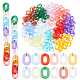 Superfindings 240pcs 12 colores anillos de enlace de acrílico transparente MACR-FH0001-08-1