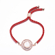 Bracelets à maillons en laiton avec zircone cubique de micro pave BJEW-E315-03A-1