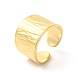 Ion Plating(IP) 304 Stainless Steel Textured Wide Open Cuff Ring for Women RJEW-E063-22G-1