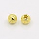 4mm Golden Color Brass Round Spacer Textured Beads X-EC247-G-2