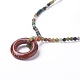 Natural Indian Agate Beaded Necklaces NJEW-L158-04-2