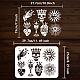 FINGERINSPIRE Alchemy Themed Stencil 29.7x21cm Sun Evil Eyes Stencil Plastic 7 Styles Pattern Template Reusable Wine Glass Hand Skull Stencil for Diary Scrapbook Wood Wall Painting DIY Crafts DIY-WH0396-376-2