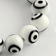 Perles rondes vernissées de mauvais œil manuelles LAMP-R114-6mm-06-1