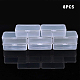 プラスチックビーズ収納ケース  長方形  透明  11.8x7.2x3.5cm  8個/セット CON-BC0006-25-6