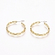 Semicircular Brass Cable Chain Stud Earrings EJEW-E196-06G-1