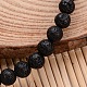 Stretch-Charm-Armbänder aus Perlen aus natürlichem Lavastein X-BJEW-JB02095-03-3