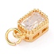 Real 18K Gold Plated Brass Inlaid Cubic Zirconia Charms ZIRC-L100-075G-03-4