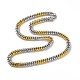 Placage sous vide bicolore 201 collier de chaîne à maillons cubains en acier inoxydable avec 304 fermoirs en acier inoxydable pour hommes femmes NJEW-M194-01E-GP-1