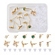 Fashewelry 12 шт. 6 стильные латунные серьги-гвоздики с микропаве из кубического циркония KK-FW0001-10-1