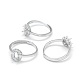 925 componentes de anillo de dedo de garra de diamante de imitación de plata esterlina STER-E061-31P-1