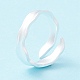 925 anillo de puño de plata mate RJEW-Z011-01S-2