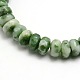 Facettierten natürlichen grünen Fleck Jaspis Rondelle Perlenstränge G-M065-4mm-05-2