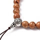 Fabrication de bracelets extensibles en bois de bijoux bouddhistes BJEW-JB05786-02-2