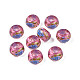 Perles rondelles acryliques transparentes imprimées de fleurs TACR-S160-01-E02-1