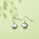 Plastic Pearl Butterfly Dangle Earrings EJEW-JE05028-01-3