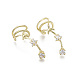 Brass Cubic Zirconia Cuff Earrings EJEW-R114-021-NF-1