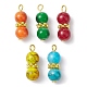 10 Stück 10-farbiger runder Perlenanhänger aus Glas PALLOY-JF02270-2