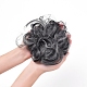 人工毛髪の延長  女性のお団子のためのヘアピース  ヘアドーナツアップポニーテール  耐熱高温繊維  グレー  15cm OHAR-G006-A13-3