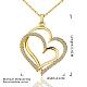 Trendy Real 18K Gold Plated Eco-Friendly Tin Alloy Love Heart To Heart Pendant Necklaces NJEW-BB13778-G-1-3