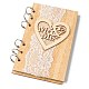 木製の結婚式のゲストブックのメモ帳  結婚式の装飾のため  単語mr＆mrsの心  バリーウッド  176x106x11.5mm AJEW-H114-01-1