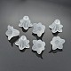White Frosted Transparent Acrylic Flower Beads X-PLF018-01-2