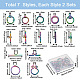 Biyun 14 Sets 7 Stil Vakuumbeschichtung 304 Knebelverschlüsse aus Edelstahl STAS-BY0001-01-3