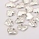 Wedding Theme Antique Silver Tone Tibetan Style Alloy Heart with Father of the Bride Rhinestone Charms TIBEP-N005-19C-2