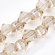 Electroplated Glass Beads Strands EGLA-S174-01A-04-1