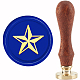 CRASPIRE Star Wax Seal Stamp Vintage Wax Stamp 30mm/1.18inch Removable Brass Head Sealing Stamp with Wooden Handle for Invitation Envelope Cards Gift Scrapbooking Decor AJEW-WH0184-0721-1