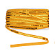 プラスチック製のスパンコールレース  スパンコールレースリボン  服飾材料  ゴールド  14x1.2ミリメートル、約35 M /ロール FIND-WH0043-30A-1