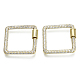 Brass Micro Pave Cubic Zirconia Screw Carabiner Lock Charms ZIRC-N039-012A-NF-1