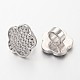 Flower Brass Micro Pave Cubic Zirconia Slide Charms ZIRC-I014-75P-FF-1