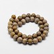 Natural Fossil Coral Beads Strands G-I131-21-12mm-2