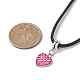 Heart with Fish Scale Shape 304 Stainless Steel with Resin Pendant Necklaces NJEW-JN04571-02-3