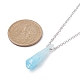 Colliers avec pendentif en forme de larme torsadée en cristal de quartz naturel teint NJEW-JN04497-01-3