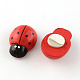Dyed Beetle Wood Cabochons with Label Paster on Back WOOD-R255-03-2