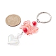 Coeur acrylique avec porte-clés bowknot KEYC-JKC00612-01-2