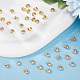Beebeecraft 200 pièces/boîte perles à écraser couvre 18k laiton plaqué or demi-rond perles à écraser ouvertes noeud couvre bouchons 5mm pour la fabrication de bijoux à bricoler soi-même KK-BBC0003-61-5