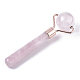 Cuarzo rosa natural mini rodillo de ojos herramienta de masaje cuidado de la piel G-N0325-03-3